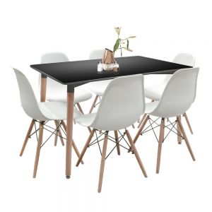 Comedor Minimalista con 6 sillas Eames y Mesa Eames 